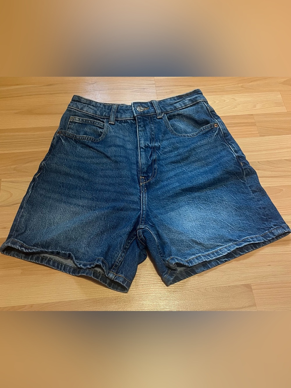 Zara Dark Blue Denim Shorts